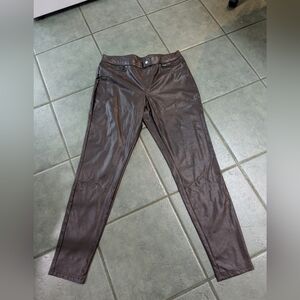 HUE Faux Leather Leggings Size L